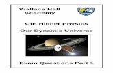 Wallace Hall Academy CfE Higher Physics Our Dynamic Universe · Wallace Hall Academy CfE Higher Physics Our Dynamic Universe Exam Questions Part 1 . ... During a tall ships race,