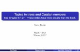 Topics in trees and Catalan numbers - See Chapter …gptesler/184a/slides/catalan_17-handout.pdf · Topics in trees and Catalan numbers See Chapter 8.1.2.1. These slides have more