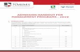 Handout Admission 2019€¦ · 2. IMPORTANT INSTRUCTIONS 2.1 Admission for all the Full Time Programmes mentioned above is through NMAT by GMAC™ exam. For …