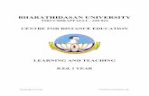 BHARATHIDASAN UNIVERSITY AND TEACHING.pdf · Bharathidasan University ... Department of Education Manonmaniam Sundaranar University, ... The Syllabus adopted from 2015 -16 onwards