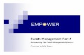 Events Management Part 2 - EMPOWER Student …€¦ · Events Management Part 2 ... Intermediate Admissions users as well as anyone responsible ... • Prospects üWEBATQ06 (WB/EQ6)