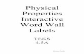4.5A Physical Properties word wall 5 - The Science … · 2016-08-04 · • Magnetism&–&physicalproperty.Matteriseithermagneticornotmagnetic & ... Microsoft Word - 4.5A Physical