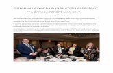 CANADIAN AWARDS & INDUCTION CEREMONY · CANADIAN AWARDS & INDUCTION CEREMONY PFA CANADA REPORT MAY 2017 The Canadian Awards and Induction ceremony was held May 5, 2017 at the Intercontinental