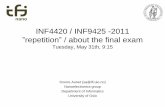 INF4420 / INF9425 -2011 repetition” / about the final exam · • From Design of Analog CMOS Integrated Circuits, ... • From Analog Integrated Circuit Design, by David A. Johns