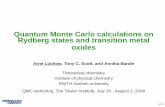 Quantum Monte Carlo calculations on Rydberg states … · QMC workshop, The Towler Institute, ... Importance sampled DMC algorithm: ... node optimization for rydberg states 1P ...