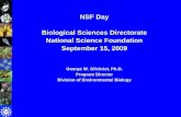 National Science Foundation - University of Vermontepscor/pdfFiles/events/nsf_2009... · National Science Foundation September 15, ... contemporary research in biology ... •Science,