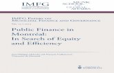 N). 34 • 5637 Public Finance in Montréal: In Search … · Public Finance in Montréal: In Search of Equity and Efficiency By Jean-Philippe Meloche and François Vaillancourt IMFG