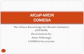 AfCoP-MfDR COMESA - Ningapi.ning.com/files/4YilfwQJfCvWWd7p5Gjprr84ZHNLy94n*c2cVyhI-eKK… · AfCoP-MfDR COMESA 1 . Africa ... Developing regional standards and common indicators
