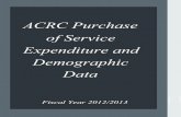 ACRC Purchase of Service Expenditure and Demographic Data · of Service Expenditure and Demographic Data ... Asan Black/Afñcan ... (PAKISTAN INDIA) OTHER INDO-IRANIAN LANG DANISH
