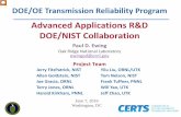 Advanced Applications R&D DOE/NIST Collaboration. Ewing DOE-NIST... · Oak Ridge National Laboratory . ewingpd@ornl ... – Support the assessment of PMU data quality issues . ...