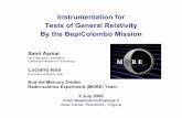 Instrumentation for Tests of General Relativity By the ... · Tests of General Relativity By the BepiColombo Mission ... Andrea Milani ComparettiUniversità di Pisa ... “A test