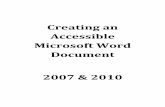 Creating an Accessible Microsoft Word Document … · Creating an Accessible Microsoft Word ... Creating an Accessible Microsoft Word Document ... s tyles are used to create a reference