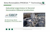 Beta Renewables PROESA ™ Technology Industrial … · This document cannot be reproduced and/or copied and/or distributed without ... scale 2G bioethanol plant in Crescentino ...