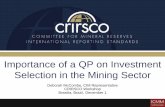 Importance of a QP on Investment Selection in the Mining ...crirsco.com/docs/The_Importance_QP_Investment_Selection_Mining... · Importance of a QP on Investment Selection in the
