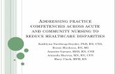 ADDRESSING PRACTICE COMPETENCIES … · ADDRESSING PRACTICE COMPETENCIES ACROSS ACUTE AND COMMUNITY NURSING TO REDUCE HEALTHCARE DISPARITIES. Kathlynn Northrup-Snyder, PhD, RN, CNS,