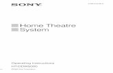 Home Theatre System - Sony eSupport - Manuals & … · Home Theatre System Operating Instructions HT-DDW5000. 2GB ... This receiver incorporates Dolby* Digital and Pro Logic Surround