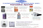 September Specials - royalcaretaking.ca · September Specials (prices in effect until September 30 / 2013) Granite & Marble Germicidal Foaming Sprayway ... MXGC $ 13.95 Foam Lotion