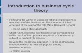 Introduction to business cycle theory - univ-lemans.frperso.univ-lemans.fr/~acheron/cours/Lausanne_lecture6.pdf · Introduction to business cycle theory Following the works of Lucas