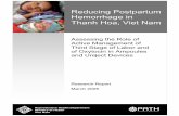 Reducing Postpartum Hemorrhage in Thanh … Postpartum Hemorrhage in Thanh Hoa, Viet Nam Assessing the Role of Active Management of Third Stage of Labor and of Oxytocin in Ampoules