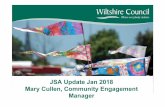 JSA Update Jan 2018 Mary Cullen, Community … · • Young people’s mentoring project-and pop up youth cafe YFC ... train new youth leaders ... • Improvements to household recycling