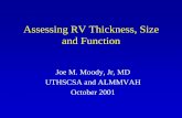 Assessing RV Thickness, Size and Function€¦ · Assessing RV Thickness, Size and Function Joe M. Moody, ... •Increased RV systolic pressure augments LV systolic pressure a little