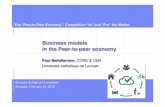 Business models in the Peer-to-peer economy - …€¦ · Incumbents embrace the new P2P business model ! P2P marketplaces adapt to regulatory pressure . Business models in the P2P