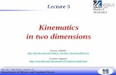 Kinematics in two dimensions - Faculty Server Contact ...faculty.uml.edu/Andriy_Danylov/Teaching/documents/LECTURE5.pdf · Department of Physics and Applied Physics ... • Work the