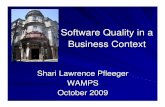 Shari Lawrence Pfleeger WAMPS October 2009 - … · Not All Security Requirements Can Be Tested Charles Pfleeger: “The system will do this … and nothing more. ” General statements