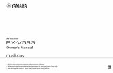 RX-V583 Owner's Manual - Home - Yamaha - United … Owner's Manual - Home - Yamaha - United States