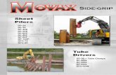 SP-20 - Movax' pilingmovaxpiling.com/data_sheets/BrochureENG.pdf · SP-20 SP-30 SP-30 is a light sheet piler and needs only low hydraulic oilflow which makes it adequate to backhoe