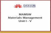 MAM5W Materials Management Unit I - V fileNew material and products . ... •MRP •ABC, VED, ... ‘list of goods’. In a manufacturing concern inventory may include raw