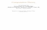 Computation Theory - cl.cam.ac.uk · Computation Theory 12 lectures for ... R. & Ullman, J.D. (2001). Introduction to Automata Theory, Languages and Computation, Second Edition ...