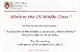 Whither the US Middle C lass - umdcipe.org · Whither the US Middle C lass ? ... Autor, David H. 2014. “Skills, education, and the rise of earnings inequality among the ‘other