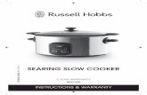RHSM650 IB&RB FA 111113 SEARING SLOW COOKER · for Goods purchased in New Zealand, Spectrum Brands New Zealand Ltd, as the case may be, contact details as set out at the end of this