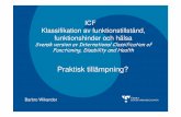 Svensk version av International Classificationof ... · ICF Klassifikation av funktionstillstånd, funktionshinder och hälsa Svensk version av International Classificationof Functioning,