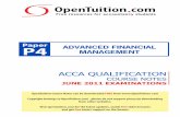 Paper AdVAnced FinAnciAl P4 MAnAgeMent · Free ACCA Notes & Lectures by Paper ... P3 Business Analysis ... sTudY buddY Free resources for accountancy students.