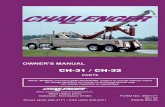 Challenger CH-31 / CH-32 [0501177] [06/2002] · OWNER'S MANUAL CH-31 / CH-32 PARTS NOTE: MANUAL including SPECIFICATIONS, subject to change without notice All ratings specified …