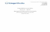 Lingo Media Corporation Form 51 – 102 F1 …lingomedia.com/wp-content/uploads/2017/12/Lingo-MDA-Q2-17-Final.pdf · Lingo Media Corporation Form 51 – 102 F1 ... LMDCF) Management