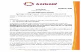 14 February 2018 SolGold plc Cascabel Exploration …€¦ · A second drilling program is set commence at the exciting Aguinaga prospect, with two diamond drill rigs to ...
