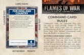 OR KN AND FOR KING AND COUNRY COUNTRY … · can add to your existing Flames Of War army. Each army book has an optional accompanying deck of command cards. A Force may only include