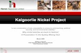 Kalgoorlie Nickel Project - Sydney Mining Club Presentation Final HR… · Kalgoorlie Nickel Project ... Bulong Kalpini Heron tenements Nickel mines Yilgarn ultramafics EMU LAKE Heron