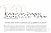 Ways to Create Shareholder Value - Spencer-Young … … · YEL MAG CYAN BLACK Ten Ways to Create Shareholder Value forgo investment in value-creating opportunities (under-investment)