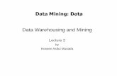 Data Warehousing and Miningteacher.buet.ac.bd/hossen_mustafa/download/ICT6522_Lecture-2.pdf · Data Mining: Data Data Warehousing and Mining Lecture 2 by Hossen Asiful Mustafa