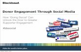 Donor Engagement through Social Media - Blackbaud · Donor Engagement Through Social Media How ‘Going Social’ Can Unlock the Door to Greater Supporter Engagement #bbsocial Monday,