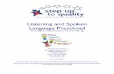 Listening and Spoken Language Preschool handbook 2015-16... · 2017-02-15 · Listening and Spoken Language Preschool ... technology, which can include hearing aids, cochlear implant,
