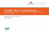 Talk for Literacy - EEF - Education Endowment … · Education Endowment Foundation Talk for Literacy Evaluation Report and Executive Summary February 2015 Independent evaluators: