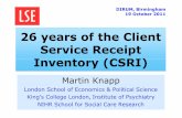 26 years of the Client Service Receipt Inventory (CSRI) · 26 years of the Client Service Receipt Inventory (CSRI) ... o Dowry levels ; ... multi-system; multi-sector ...