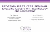 REDESIGN FIRST YEAR SEMINAR - Assessment …assessmentinstitute.iupui.edu/overview/institute-files/2013... · Integrative Core Advisory Board (ICAB): ... program level easy and feasible