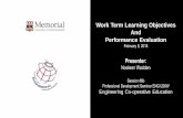 Work Term Learning Objectives And Performance Evaluation · Work Term Learning Objectives And Performance Evaluation February 8, 2018 Presenter: Noeleen Wadden Session #6b Professional