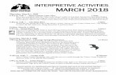 INTERPRETIVE ACTIVITIES MARCH 2018 - California … Interpretive Schedule March... · INTERPRETIVE ACTIVITIES MARCH 2018 ... food by Kesling’s ... outdoor amphitheater for a 40-minute